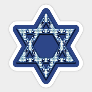 Tie Dye Blues Star of David Sticker